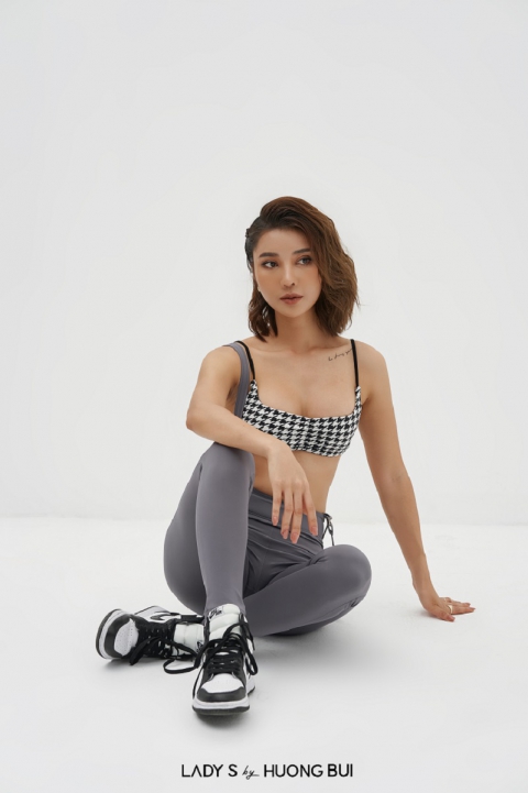 Grey Fitness Legging With Galluses