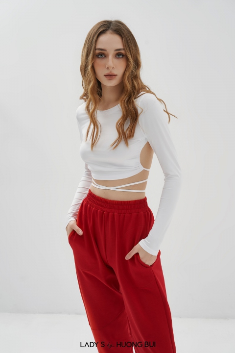 Backless White Croptop