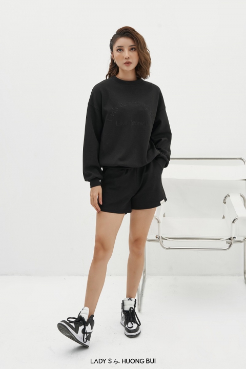Cozy Black Sweater with Short