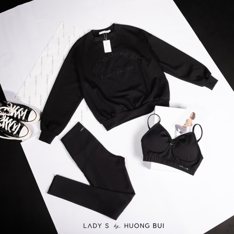 Set Black Mix Cozy- Sport Bra & Workout Legging 