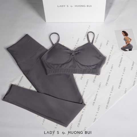 Set Gray Sport Bra & Workout Legging 